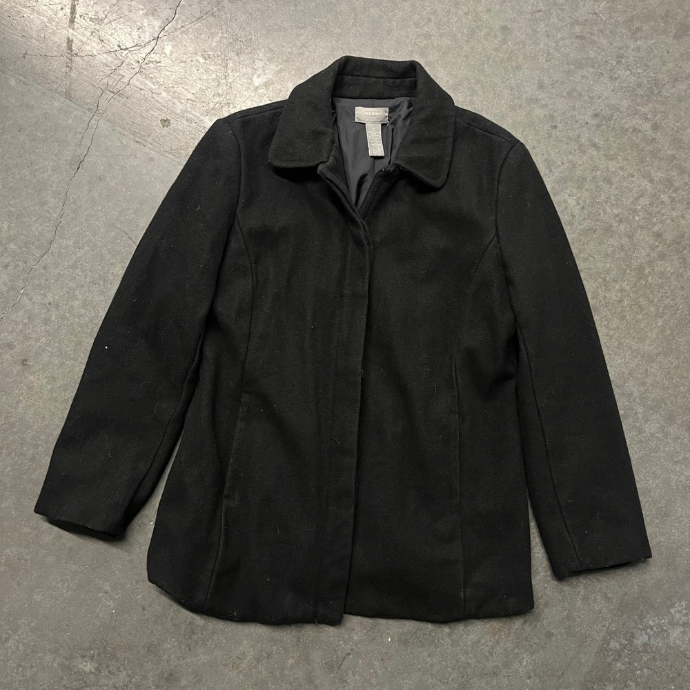 Old Navy Collection Black Wool Blend Peacoat Jacket Womens Medium 4568